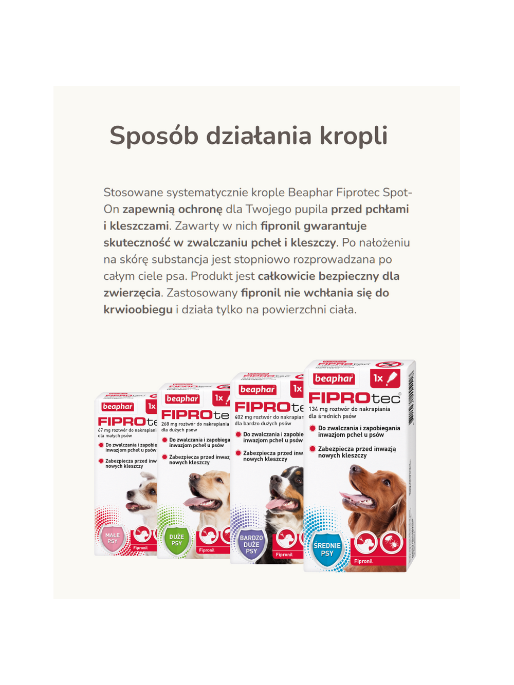 Fiprotec M dla psów od 10 do 20 kg  - 134mg