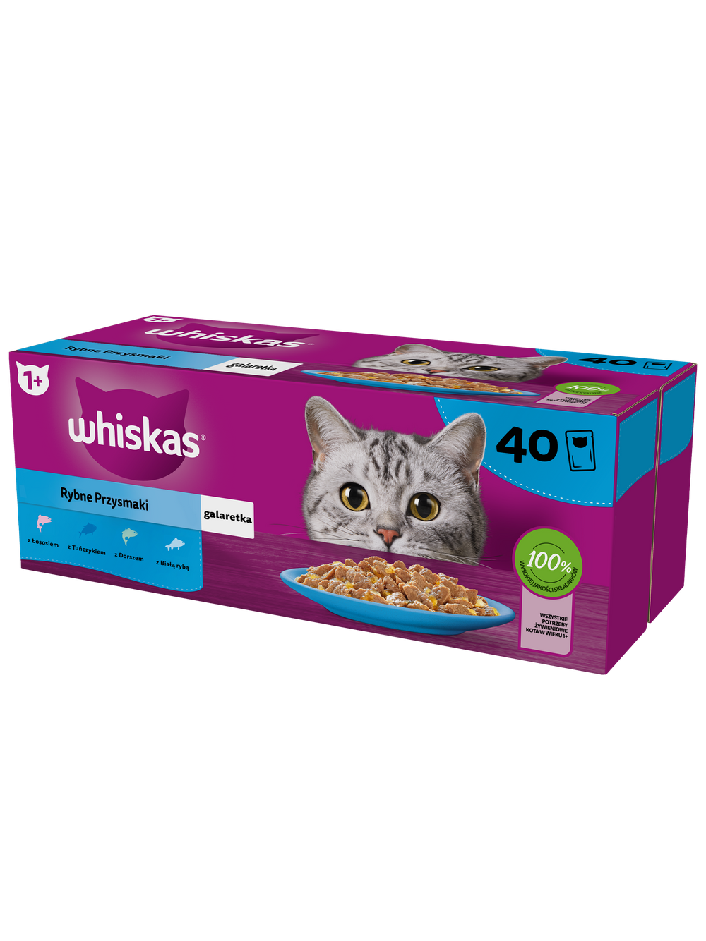WHISKAS mokra karma dla kota rybne smaki w galaretce 160x85g