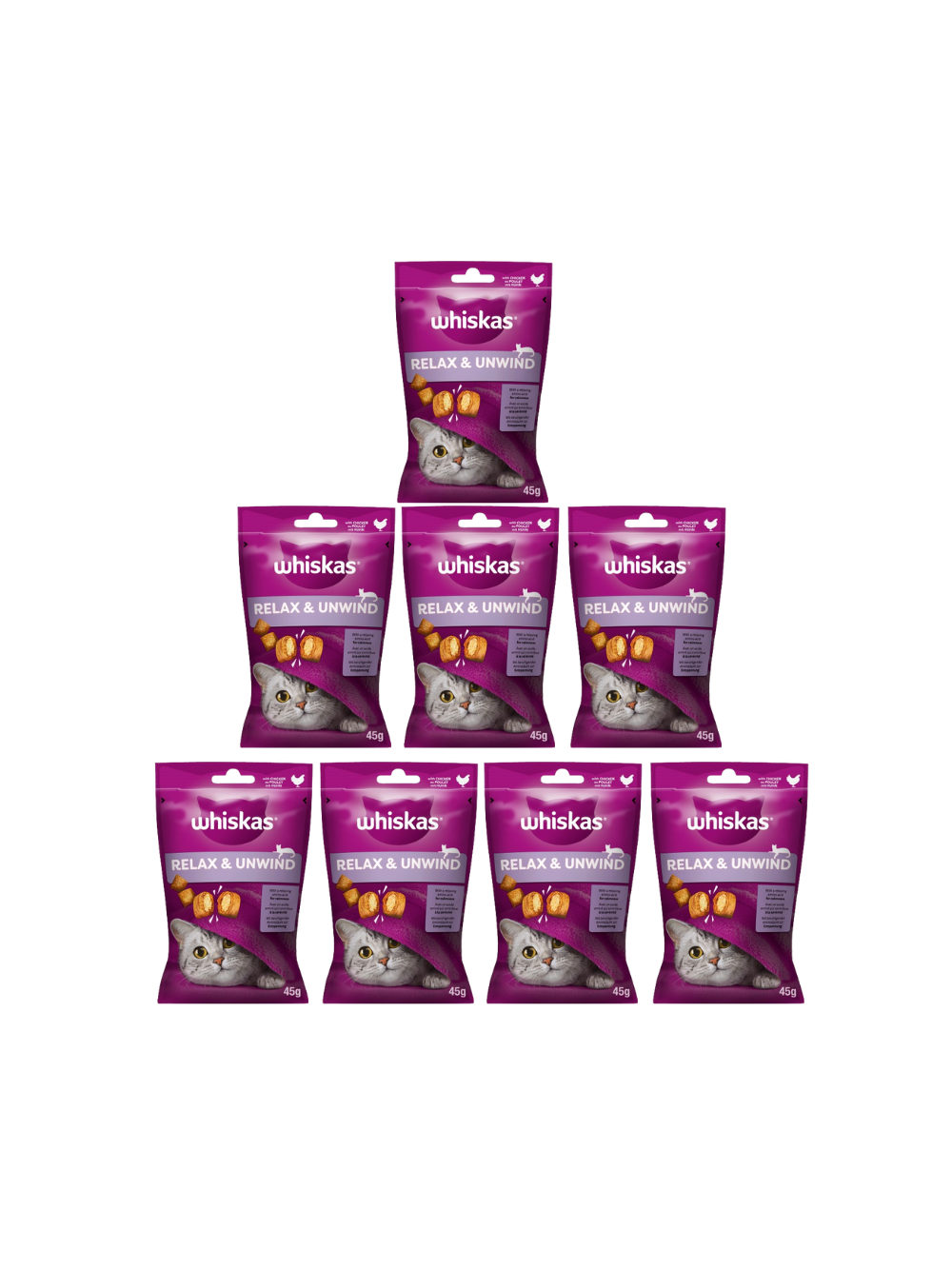 WHISKAS Relaks i Odprężenie 8x45g - przysmak dla kota, z kurczakiem