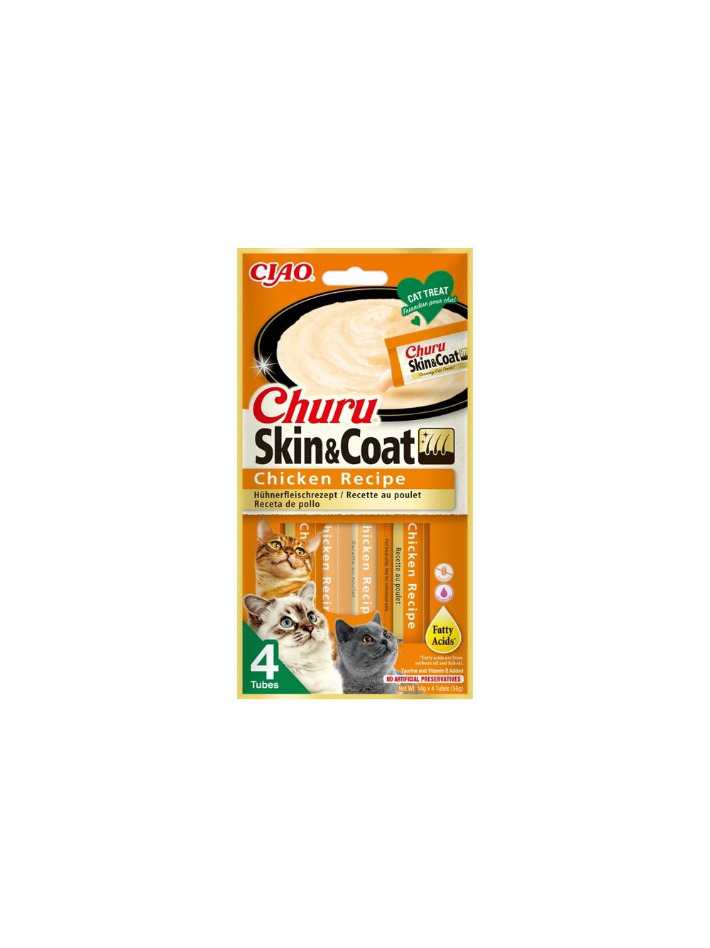 INABA Churu Skin&Coat przysmak dla kota o smaku kurczaka 4x14g