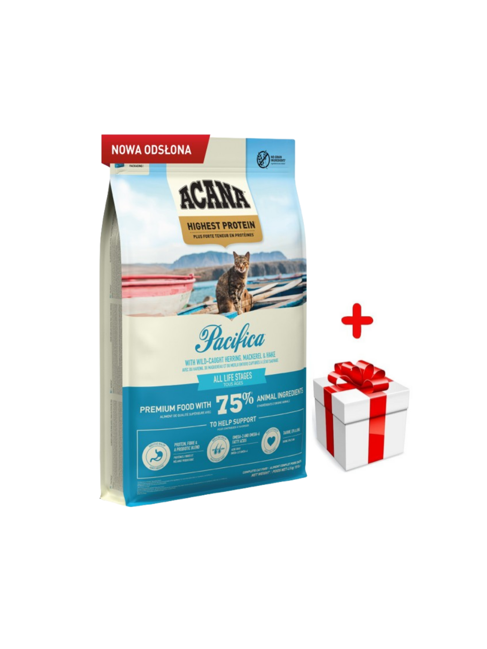 ACANA Pacifica Cat 4,5kg + niespodzianka dla kota GRATIS!