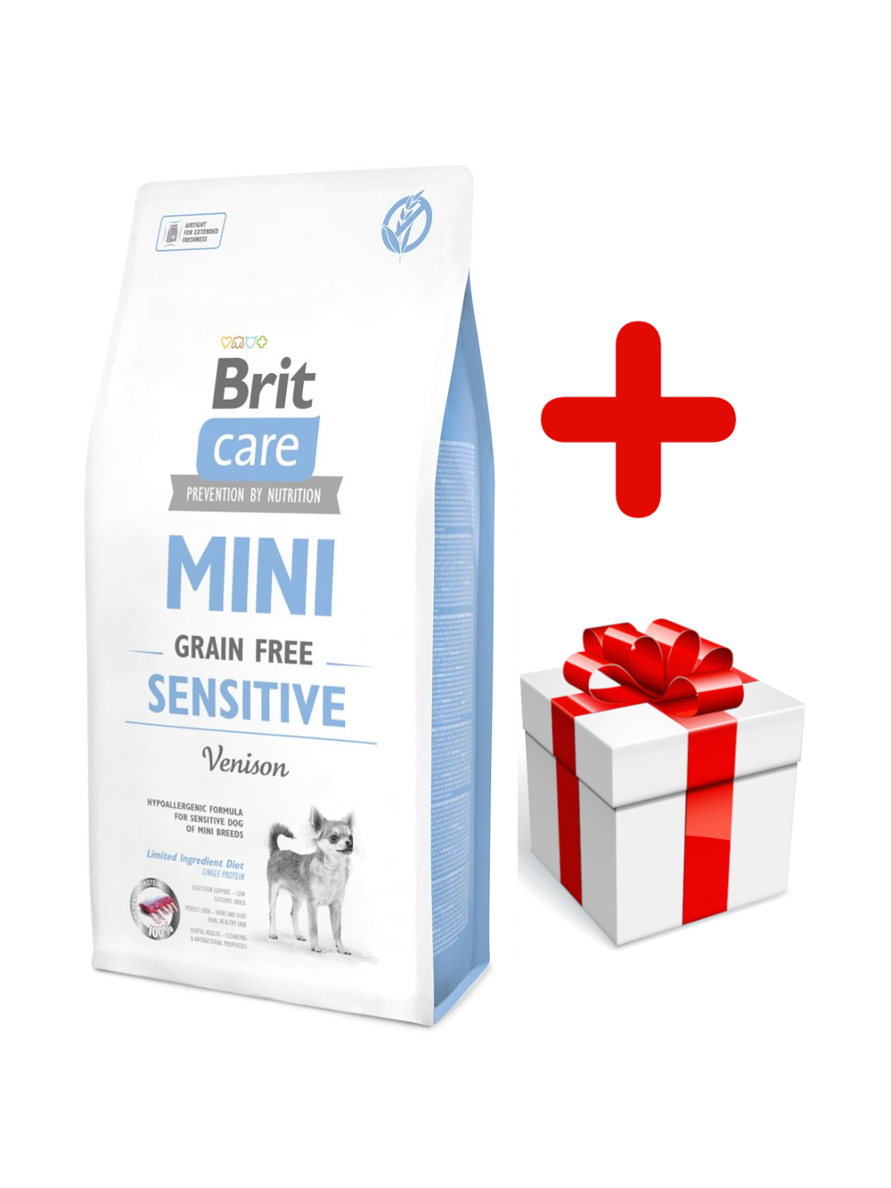 BRIT CARE Mini Grain-Free Sensitive 7kg + niespodzianka dla psa GRATIS!