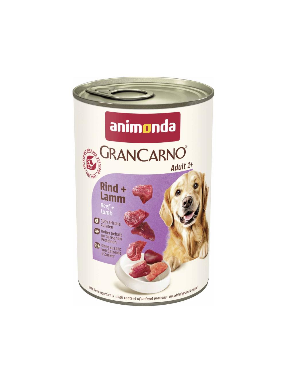 ANIMONDA GranCarno Adult Dog smak: Wołowina + jagnięcina 400g