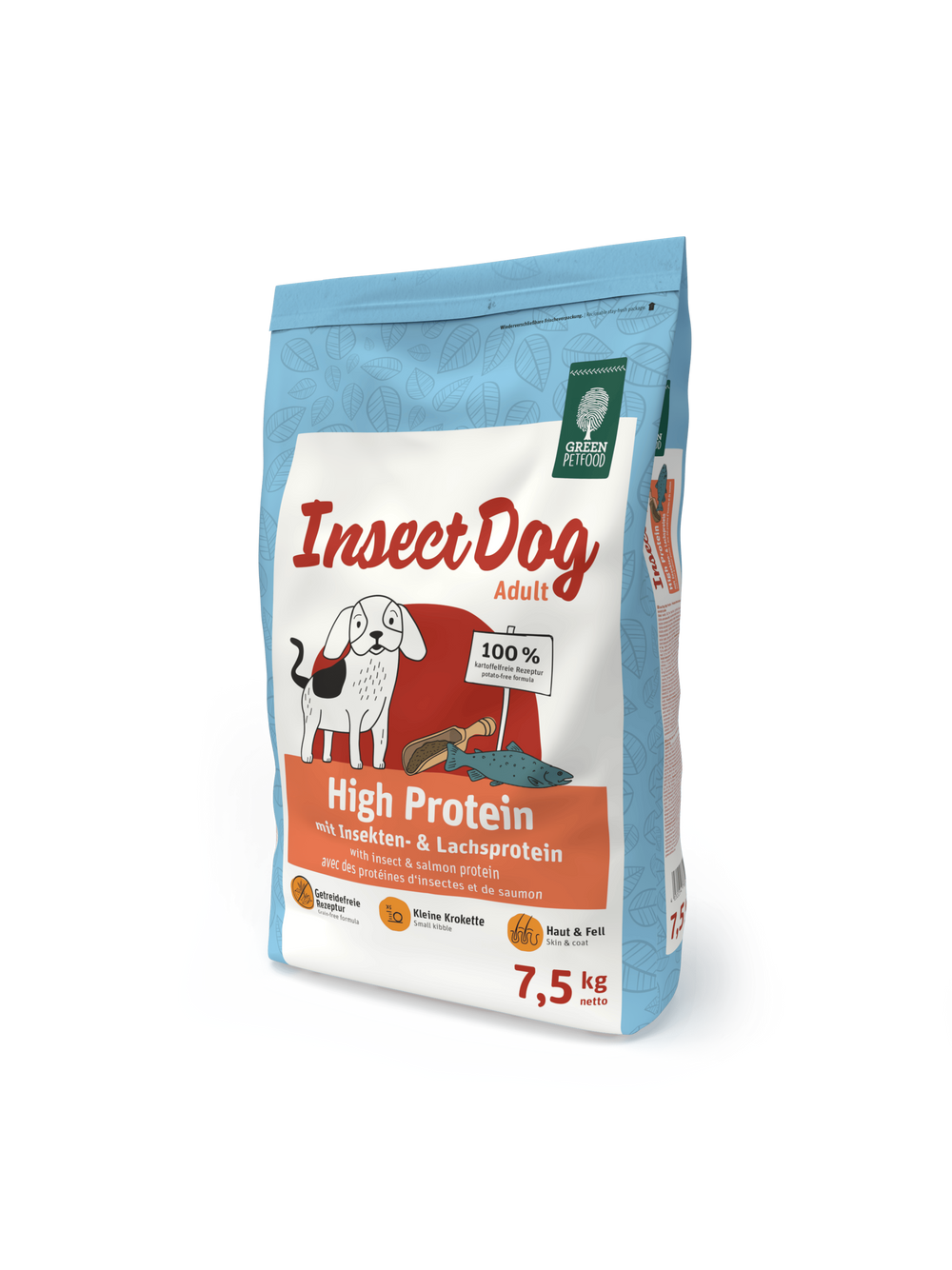 GREEN PETFOOD InsectDog High Protein 7,5kg + GREEN PETFOOD InsectDog High Protein 900g GRATIS!!!