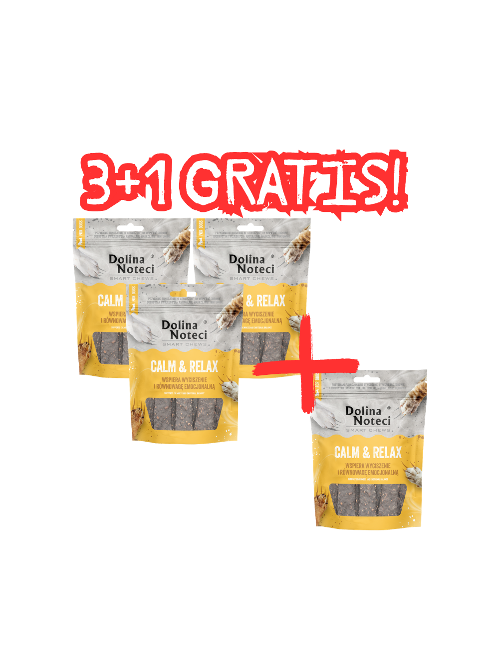 DOLINA NOTECI Smart Chews Calm & Relax przysmaki dla psa 100g 3+1 GRATIS!