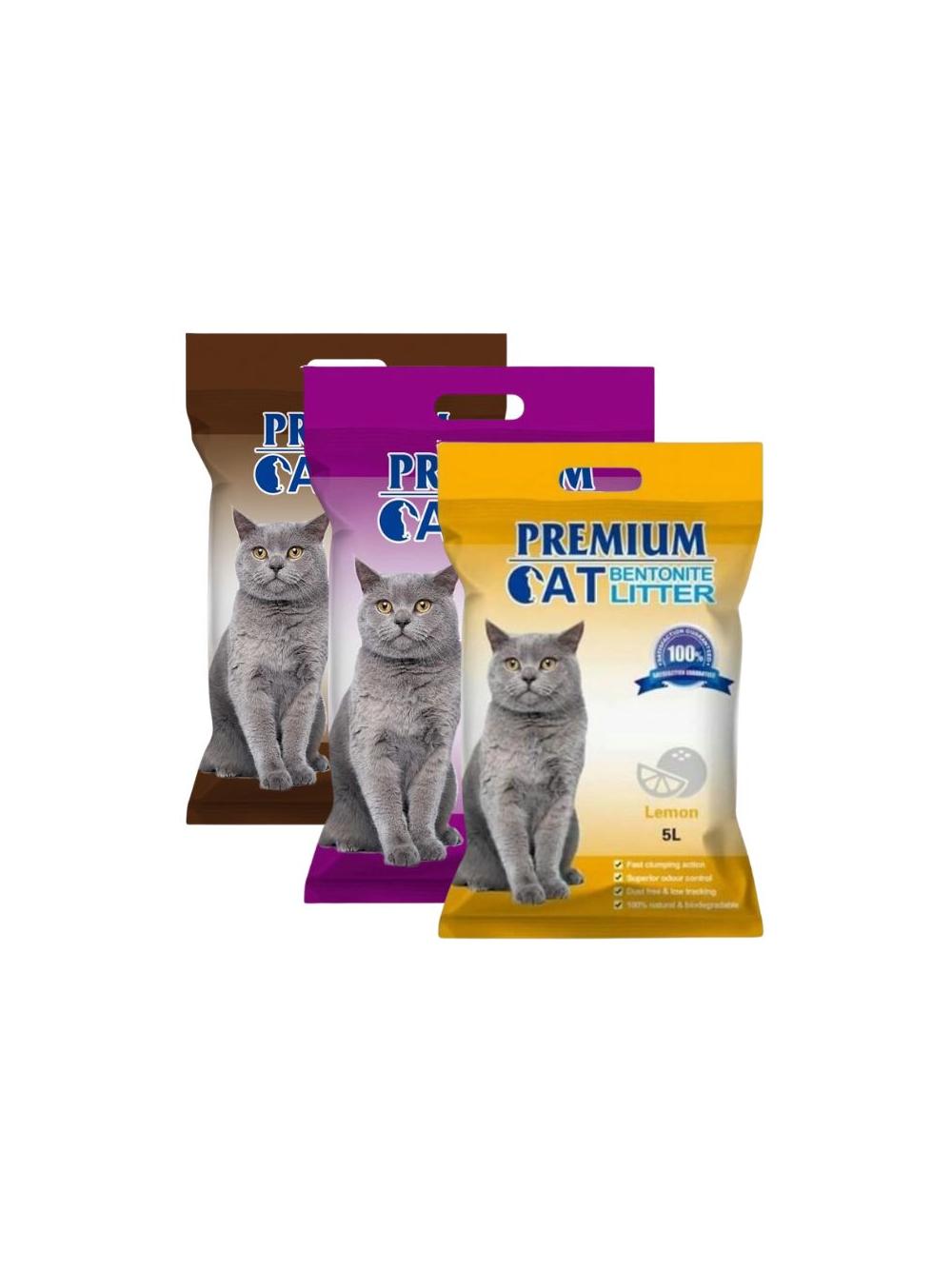 Premium Cat Żwirek Bentonitowy Zbrylający - Mix 3x5L