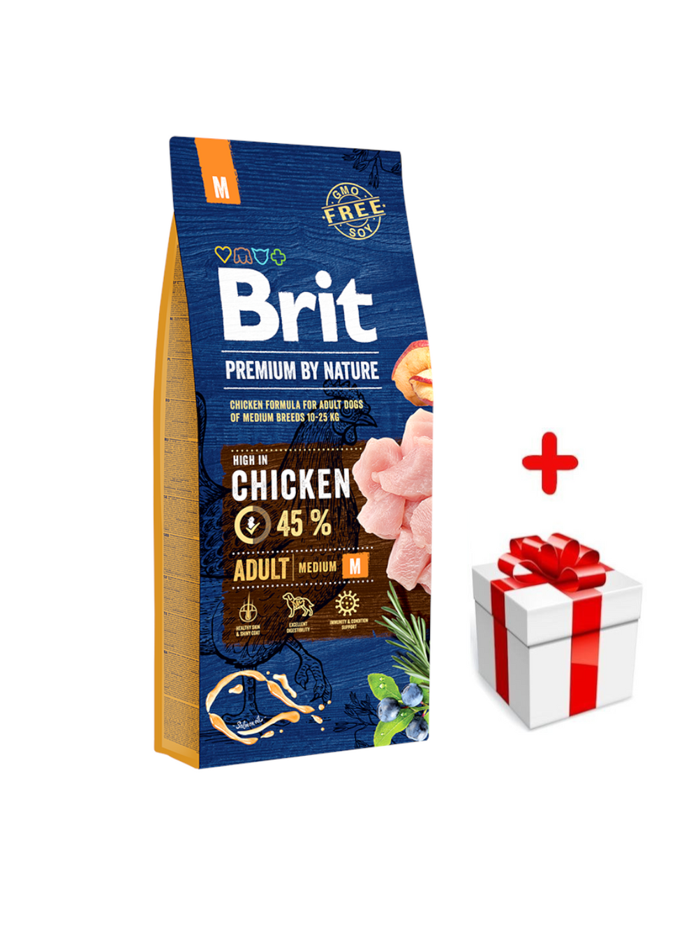 BRIT Premium By Nature Adult M 15kg  + niespodzianka dla psa GRATIS!