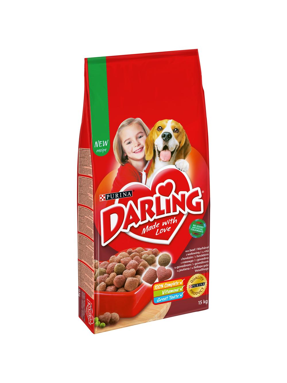 PURINA Darling z pyszną mieszanką wołowiny i kurczaka 15 kg
