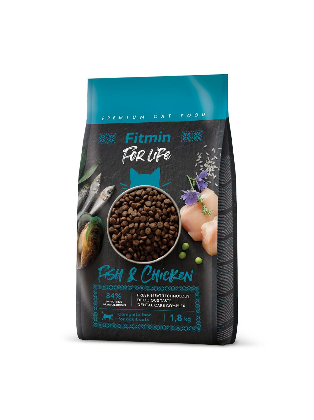 FITMIN Cat For Life Adult Fish and Chicken 1,8kg