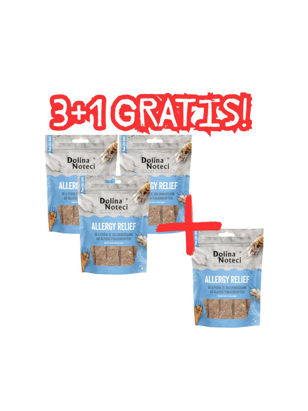 DOLINA NOTECI Smart Chews Allergy Relief przysmaki dla psa 100g 3+1 GRATIS!