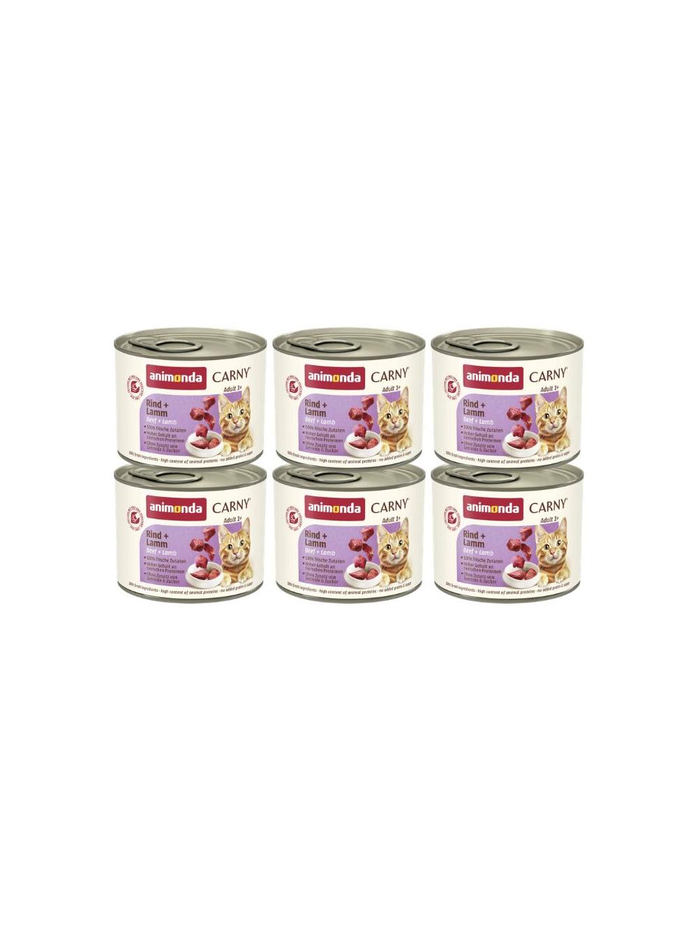 ANIMONDA Cat Carny Adult smak: wołowina i jagnięcina 6 x 200g
