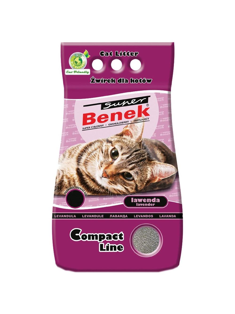 SUPER BENEK Żwirek Compact Lawenda 25l-19kg / Opakowanie uszkodzone (9003) !!!