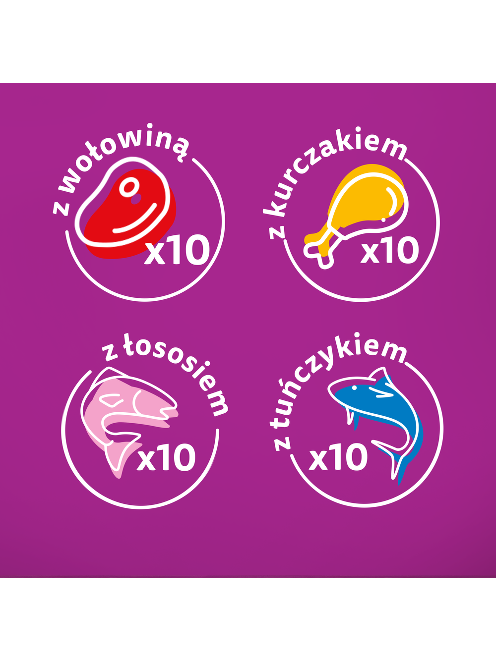 WHISKAS Adult saszetki 160x85g Mix Smaków - mokra karma dla dorosłego kota, w galaretce (kawałki z: wołowiną, kurczakiem, łososiem, tuńczykiem)