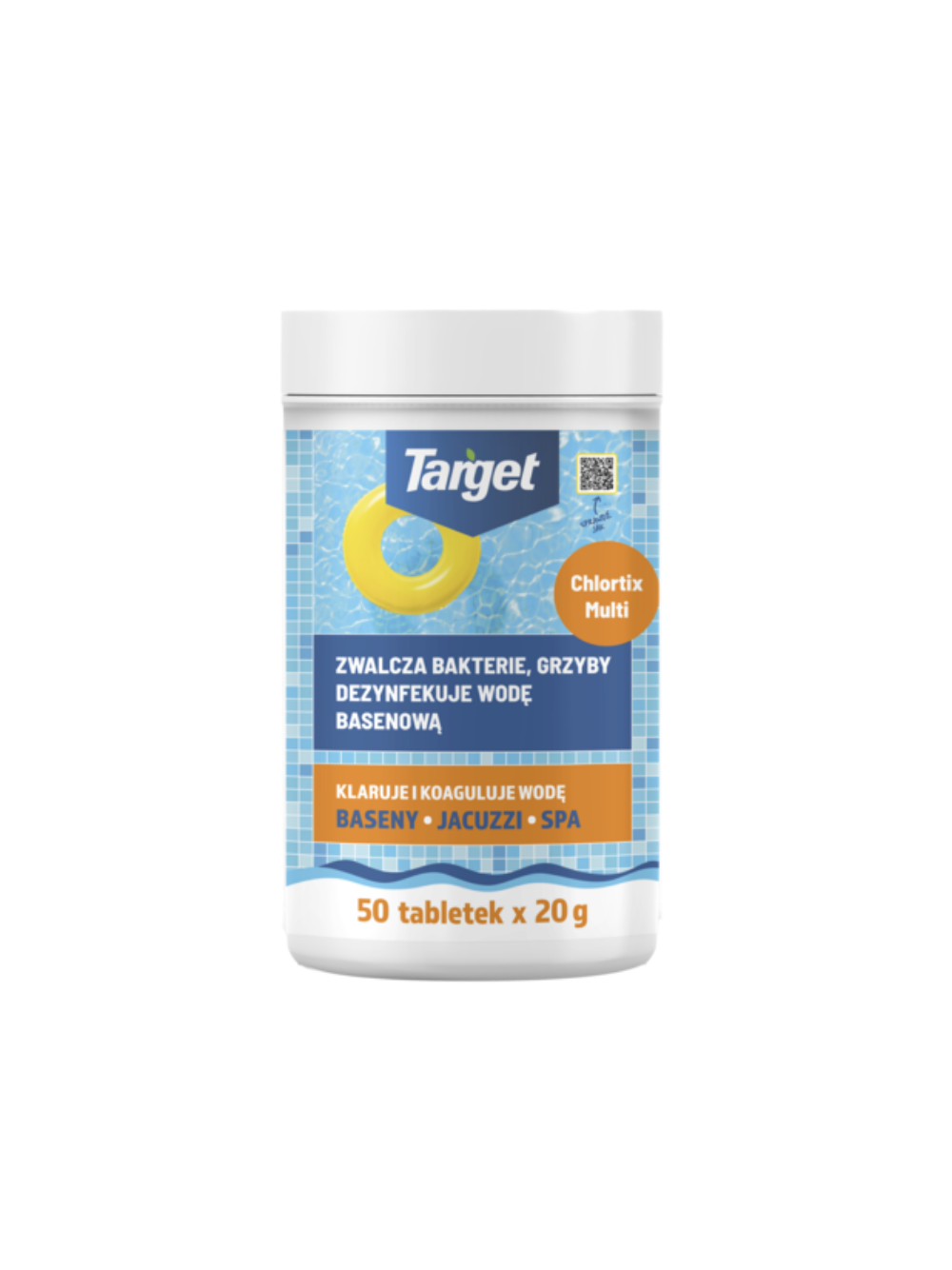 CHLORTIX MULTI - ZWALCZA GLONY I DEZYNFEKUJE WODĘ BASENOWĄ (50x20g) 1 KG