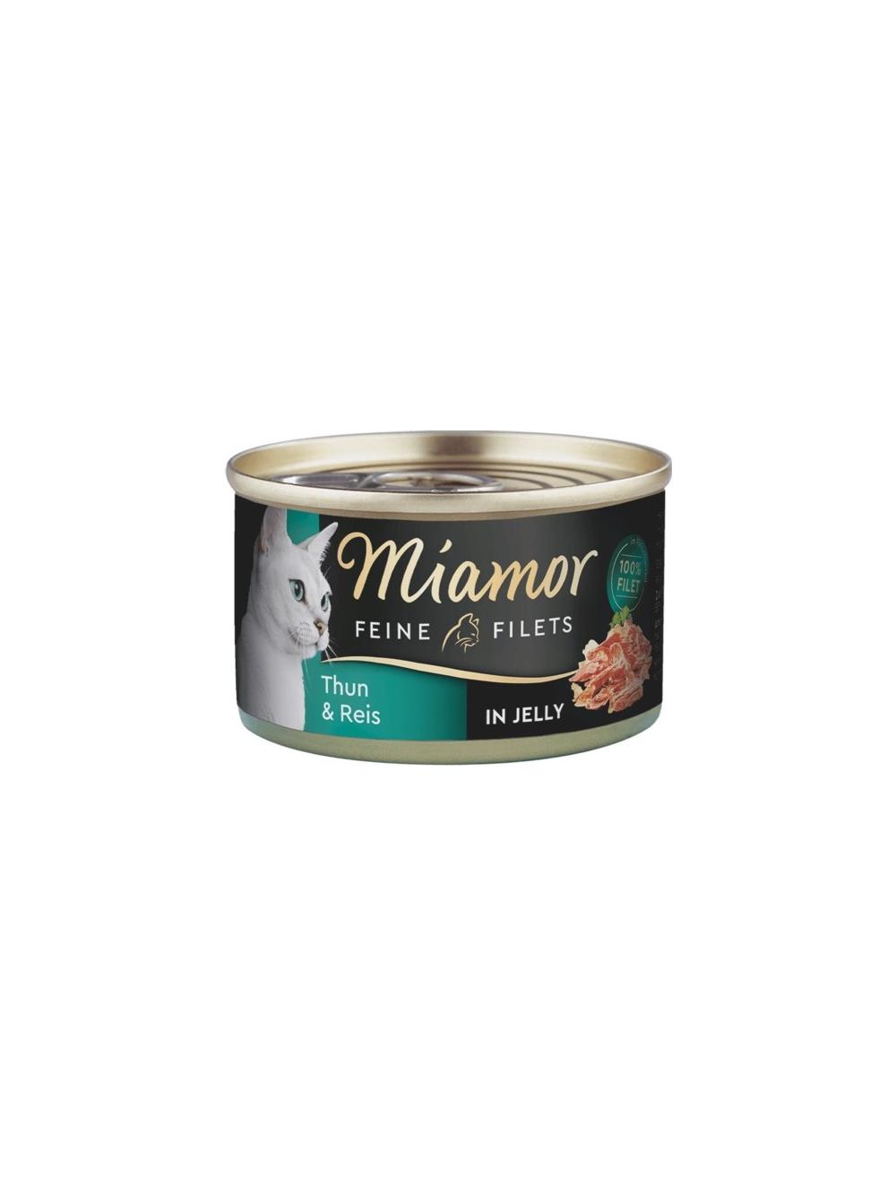 Miamor Feine Filets w galaretce - mokra karma dla kota z tuńczykiem i ryżem 100g puszka