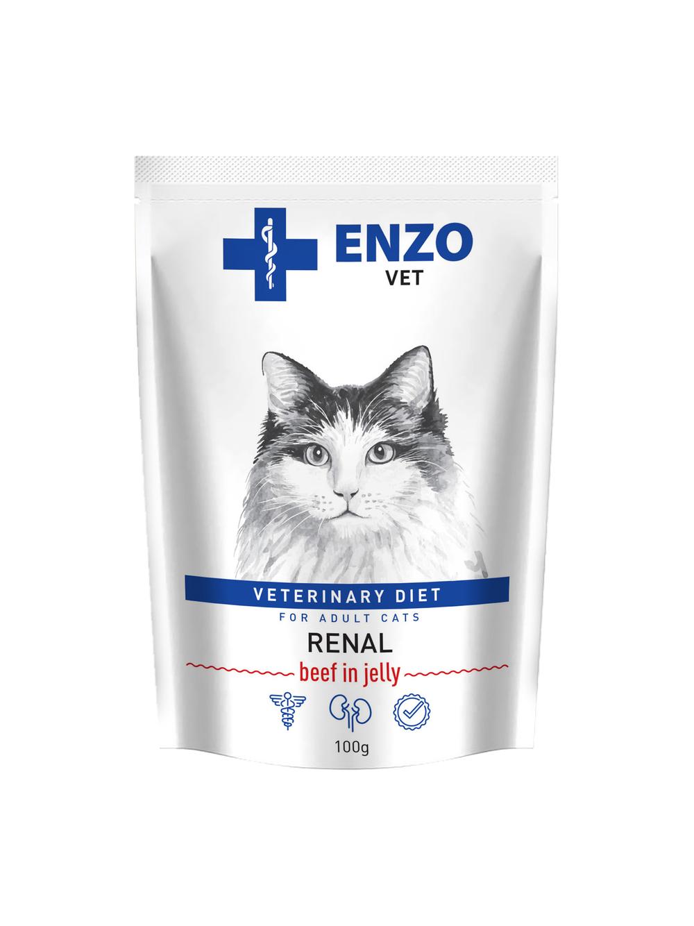 ENZO VET Renal z wołowiną w galaretce dla kotów 100g