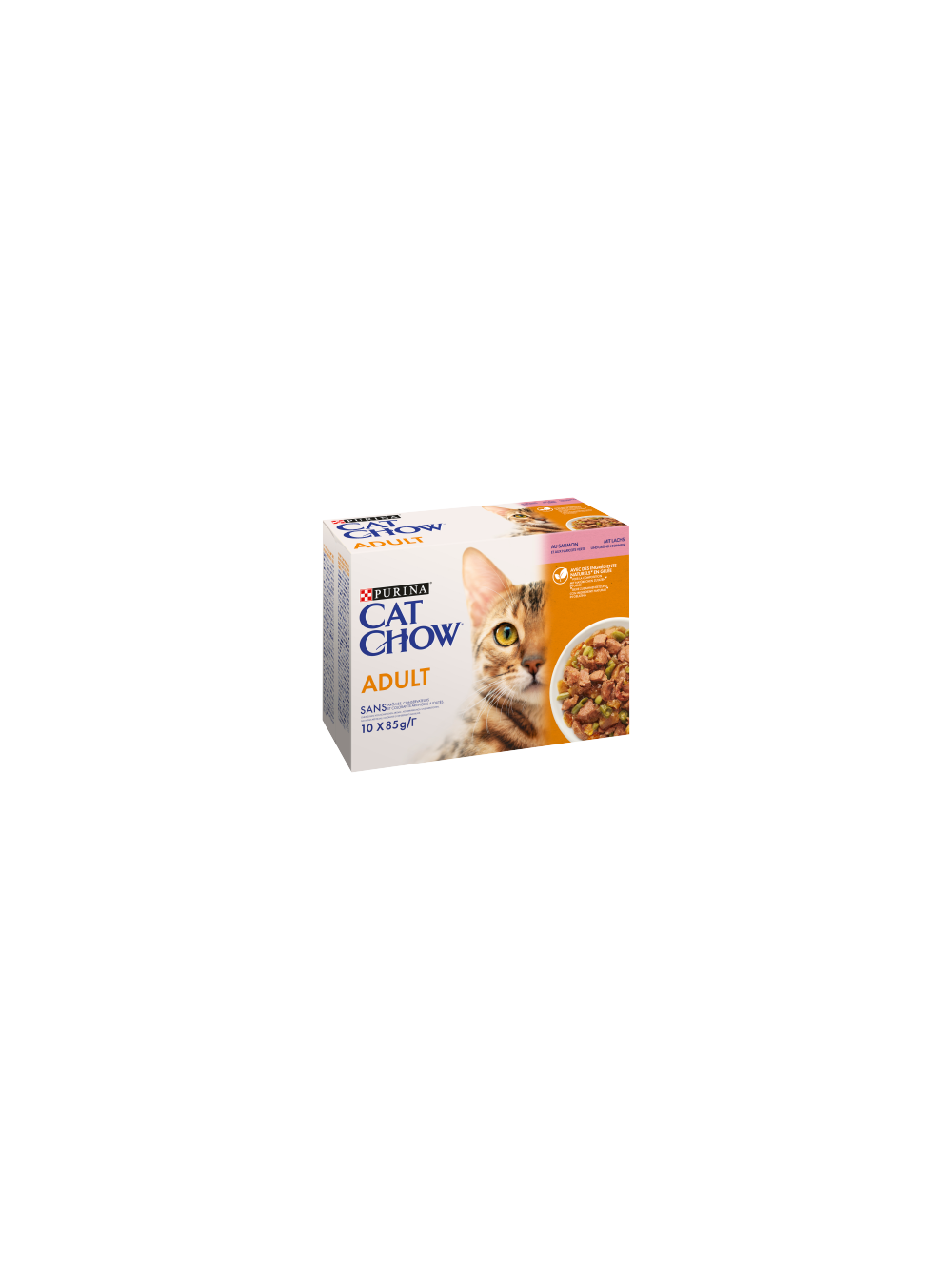 PURINA Cat Chow Adult Karma dla kotów z łososiem i zieloną fasolką w galaretce 10x85 g