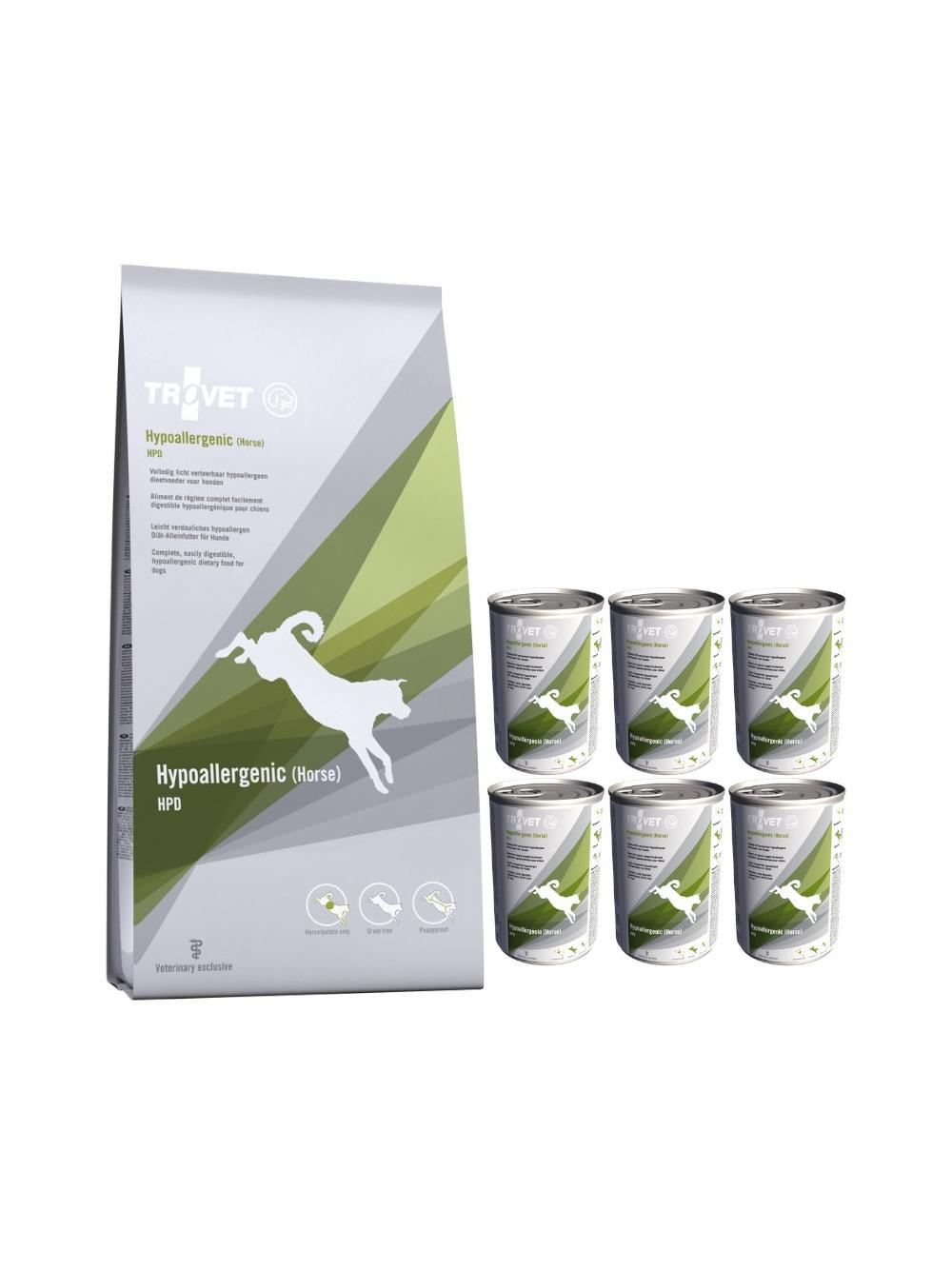 TROVET HPD Hypoallergenic - Horse (dla psa) 10kg + HPD Hypoallergenic - Horse 6x400g