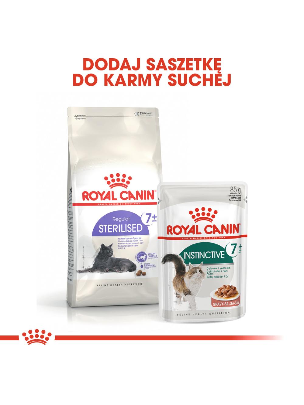 ROYAL CANIN  Instinctive +7 12x85g w sosie karma mokra dla kotów starszych, wybrednych + Royal Canin piłka dla kota GRATIS!!!