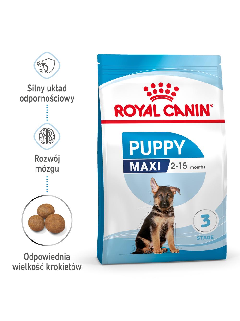 ROYAL CANIN Maxi Puppy 15kg karma sucha dla szczeniąt, od 2 do 15 miesiąca życia, ras dużych