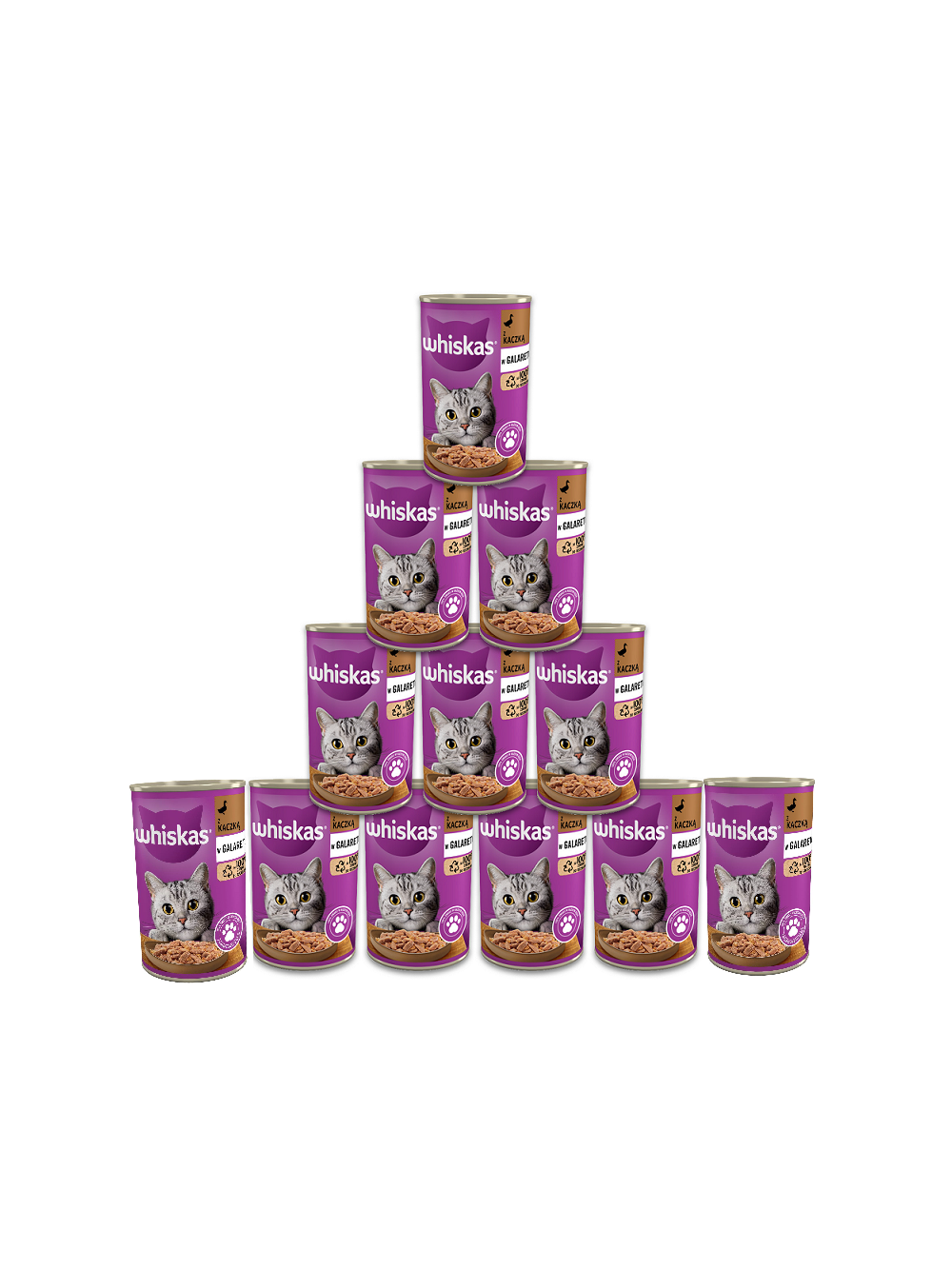 WHISKAS Adult puszka 12 x 400g - mokra karma dla kotów z kaczką w galaretce