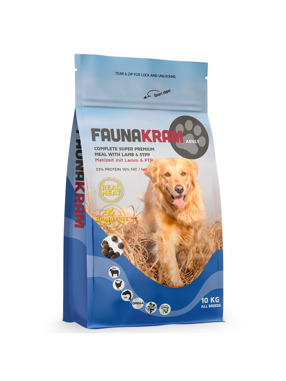 Faunakram Complete Super Premium Grain Free sucha karma dla psów z jagnięciną i kurczakiem 10kg