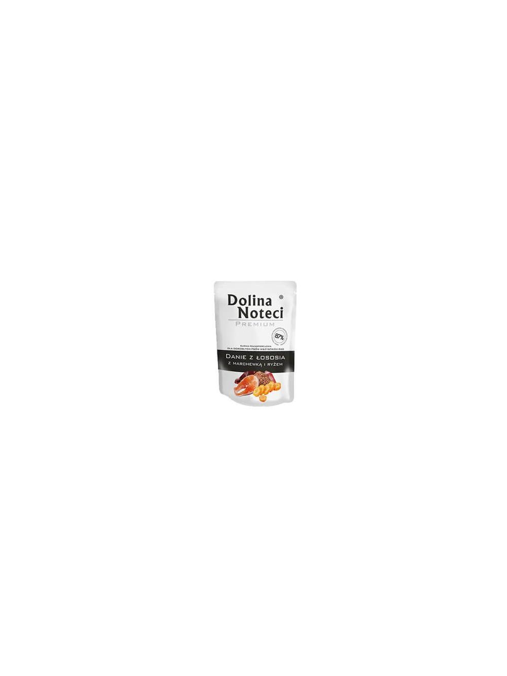 DOLINA NOTECI Danie z łososia z marchewką i ryżem 100g-karma mokra dla psa