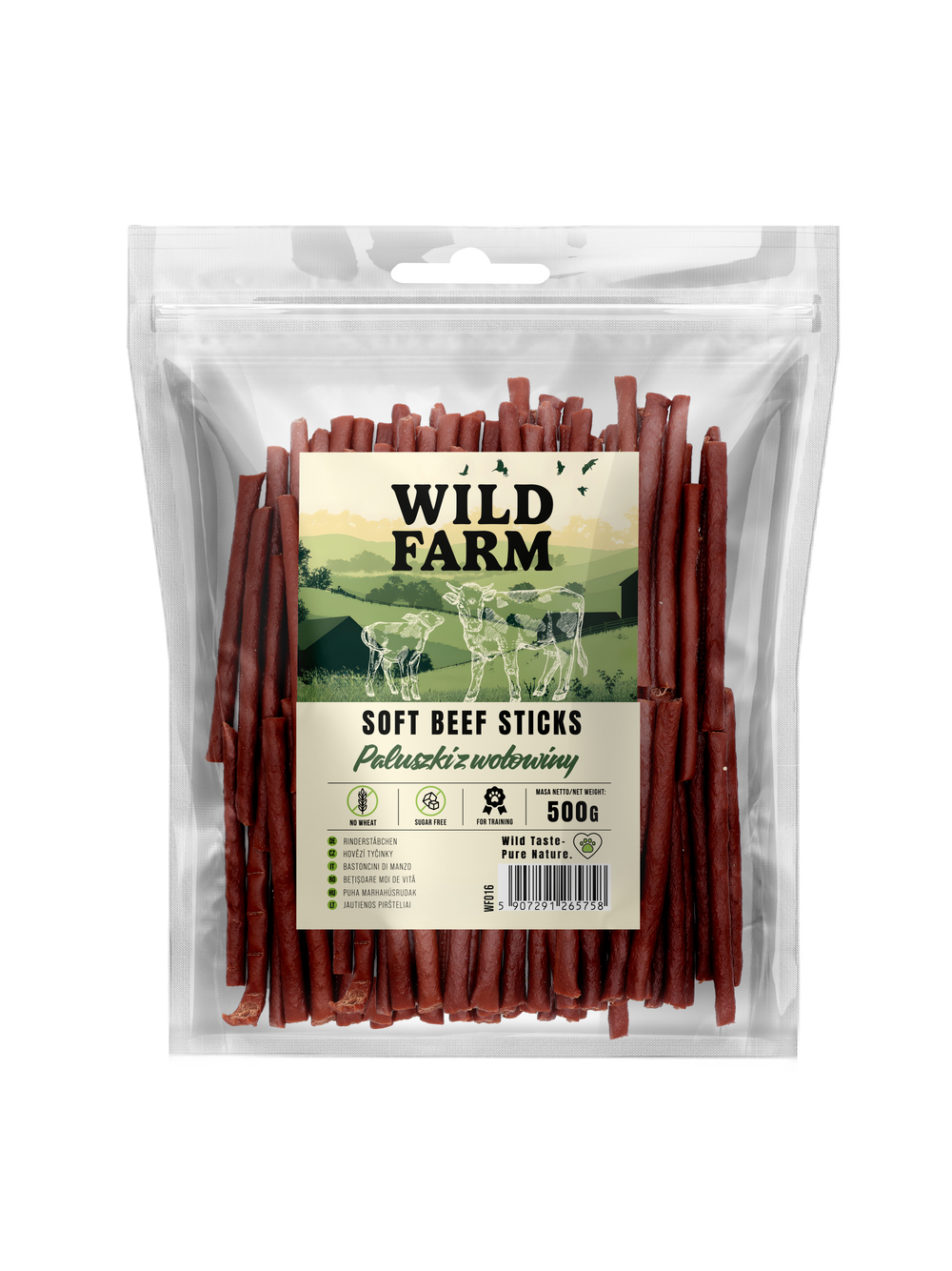 WILD FARM paluszki z wołowiny 500g przysmak dla psa