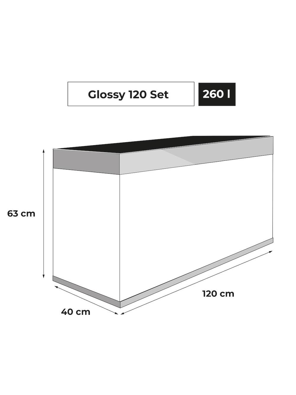 AQUAEL ZESTAW GLOSSY ST 150 D&N SZARY + SZAFKA