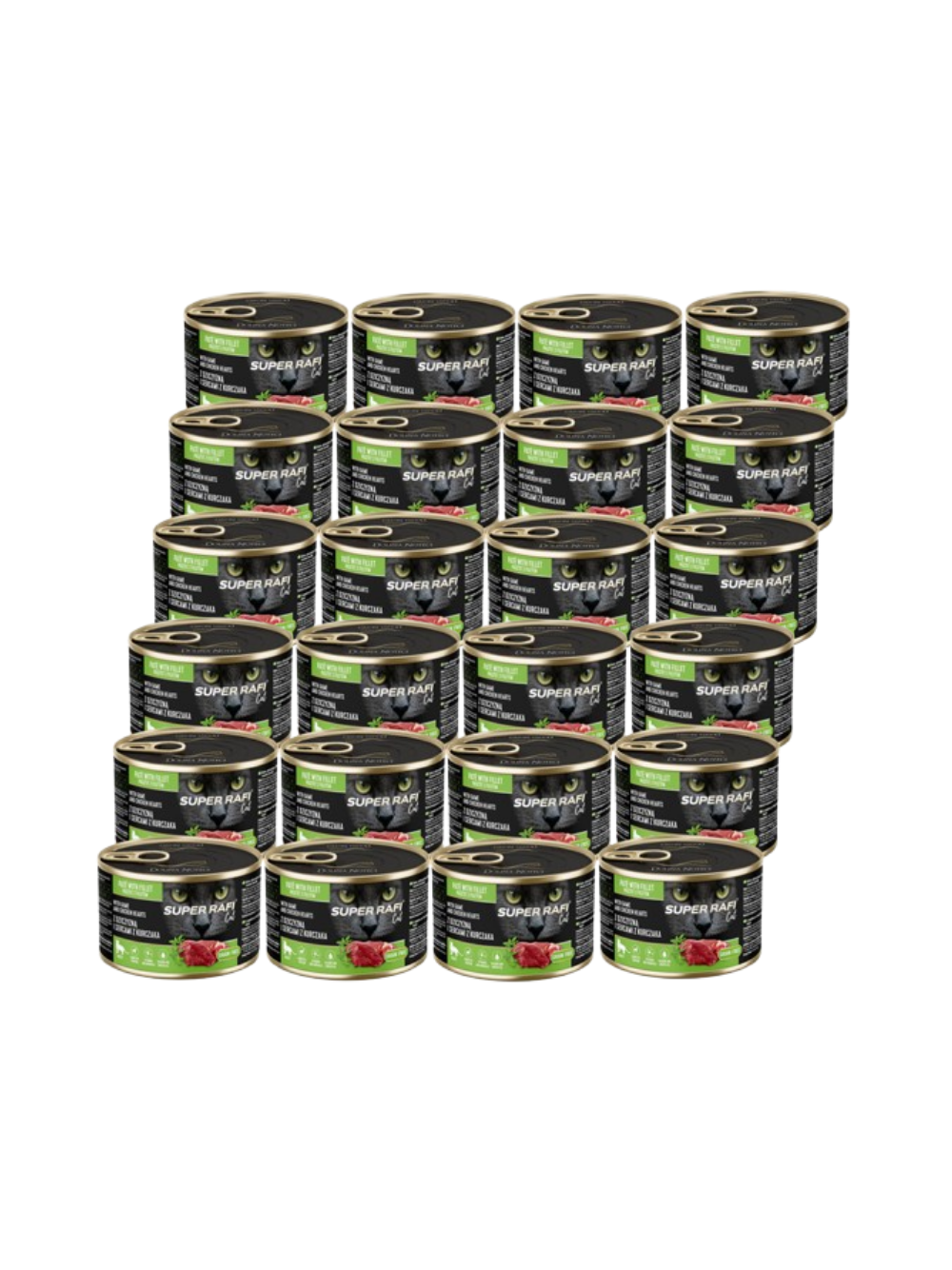 DOLINA NOTECI Super Rafi Cat P&F z dziczyzną i sercami z kurczaka 24x185g