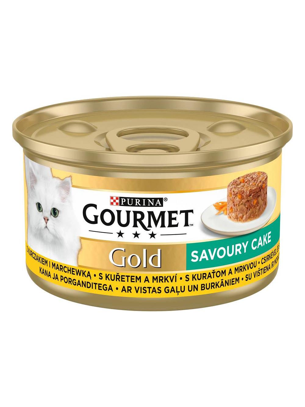 Purina Gourmet Gold Savoury Cake z kurczakiem i marchewką 12x85g