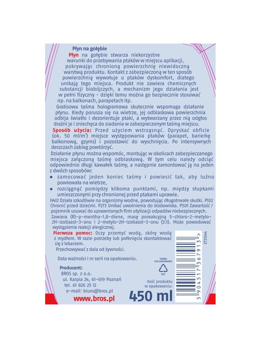 BROS Płyn na gołębie 450ml