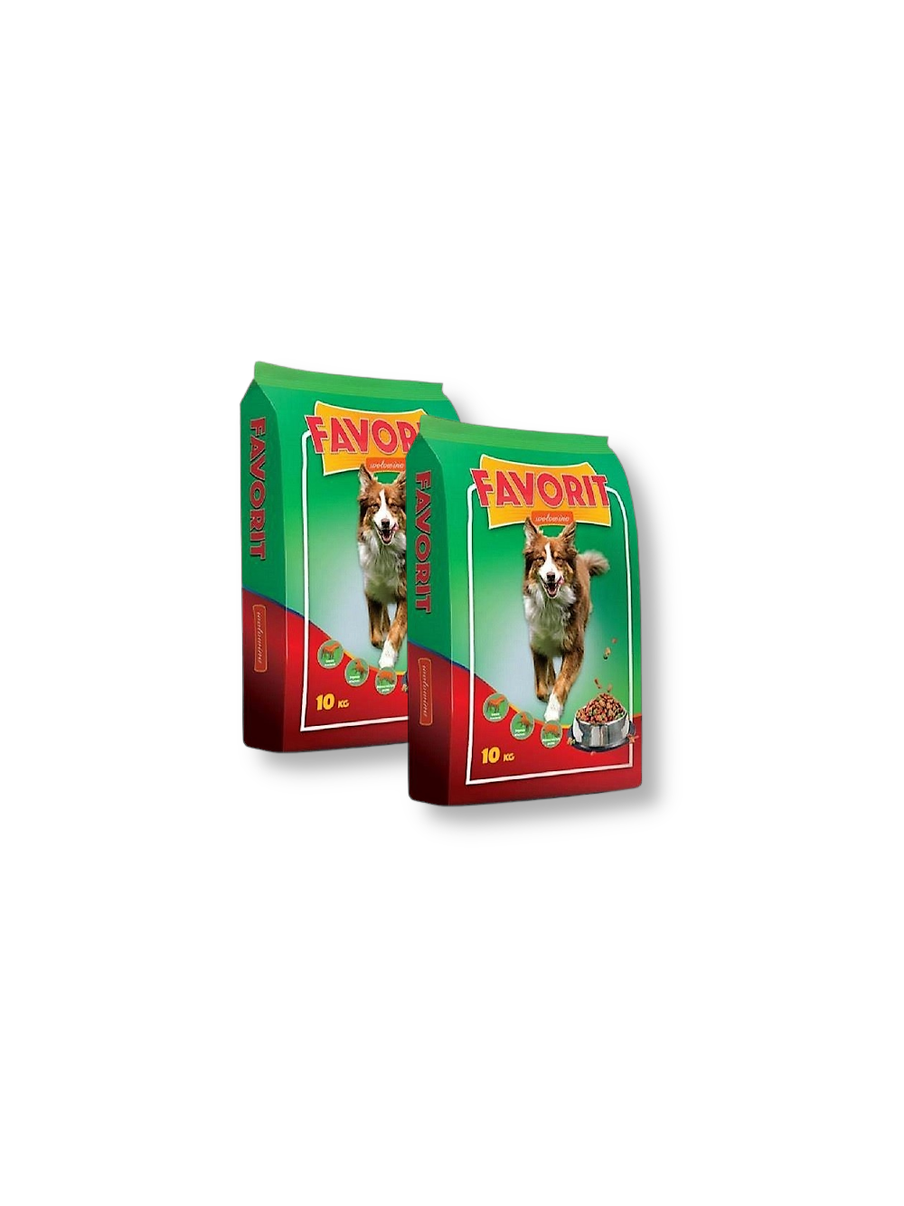 Favorit Karma sucha dla psa z wołowiną 2x10kg + Mr.BIG kawałki w sosie z wołowiną 10x400g dla psa