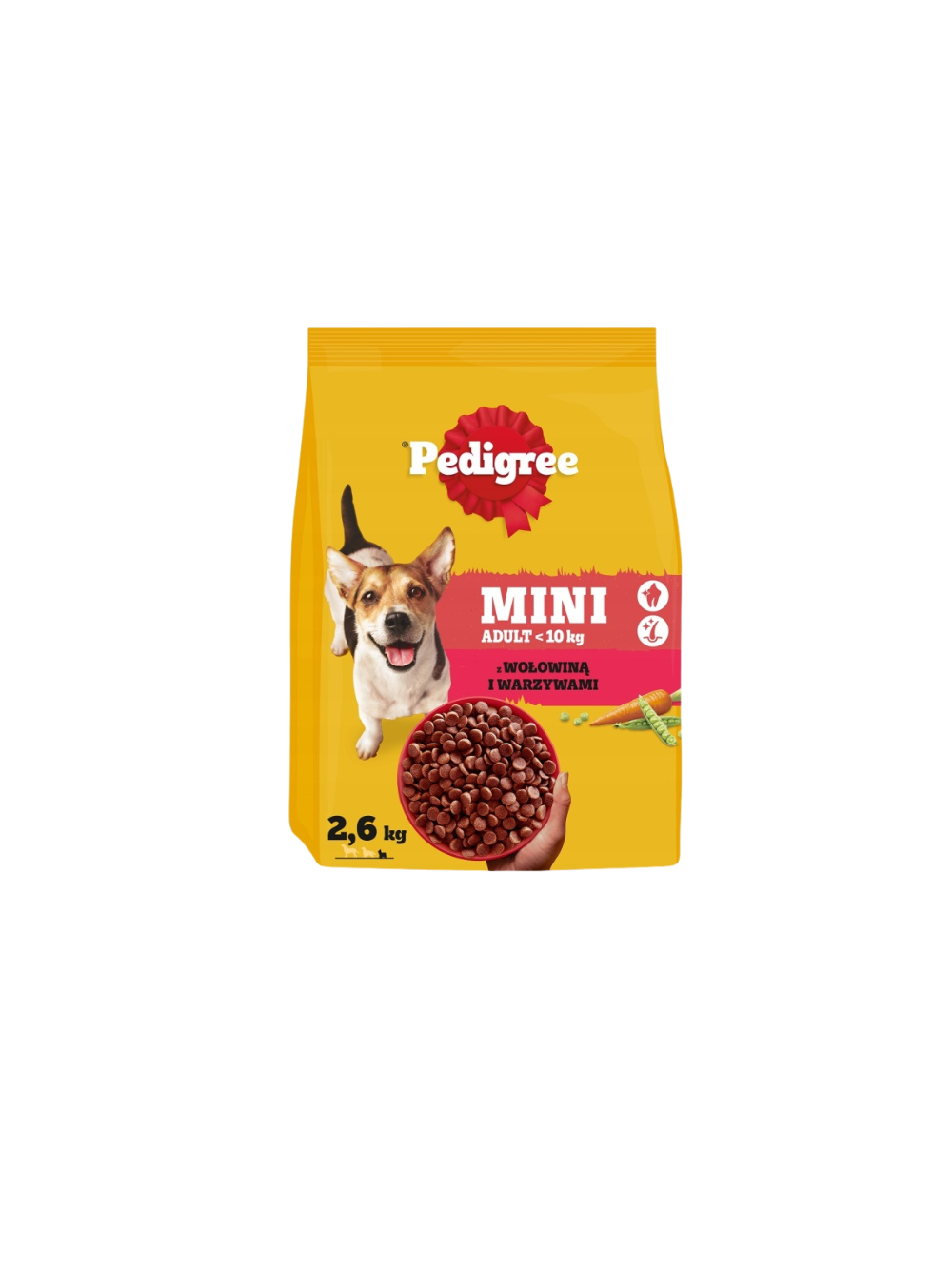 Pedigree Adult Mini dla psów małych ras z wołowiną i warzywami 3x2,6 kg