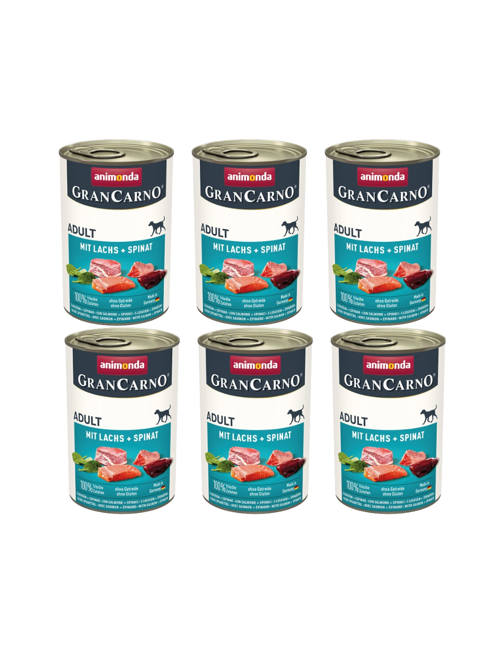 ANIMONDA GranCarno Adult Dog smak: Łosoś + szpinak 6x400g