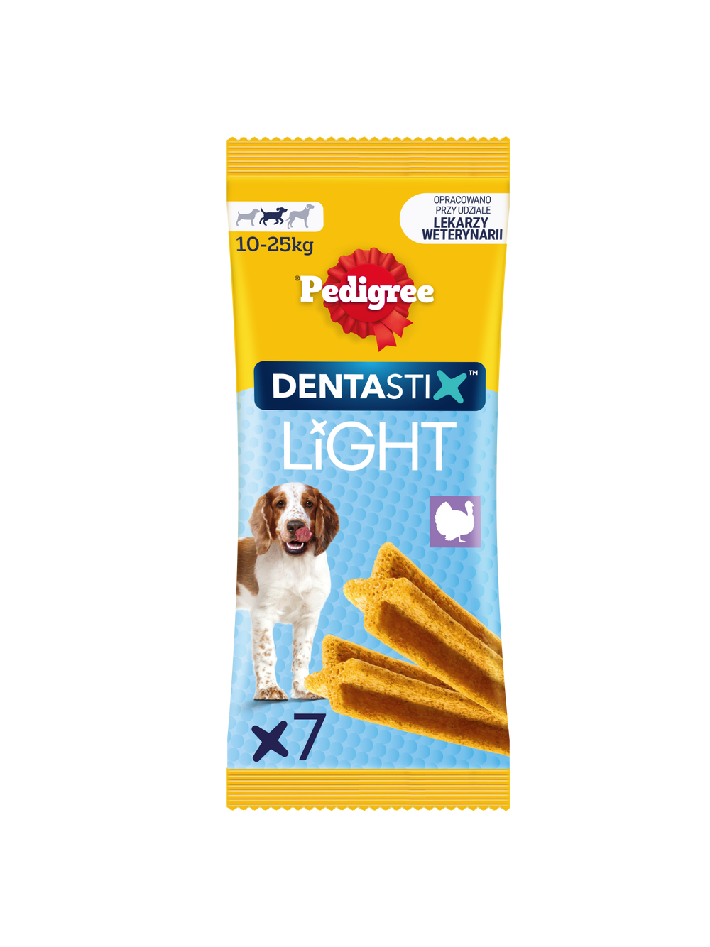 Pedigree Dentastix Light Dental Chews Średnie rasy Przysmaki dla psów 7szt. - 98g