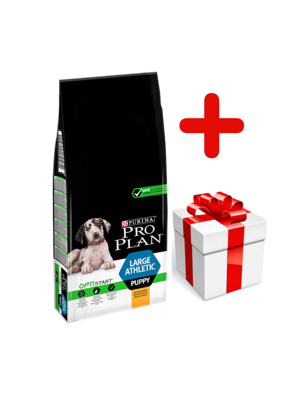 Purina Pro Plan Large Puppy Athletic Optistart, kurczak i ryż 12kg  + niespodzianka dla psa GRATIS!