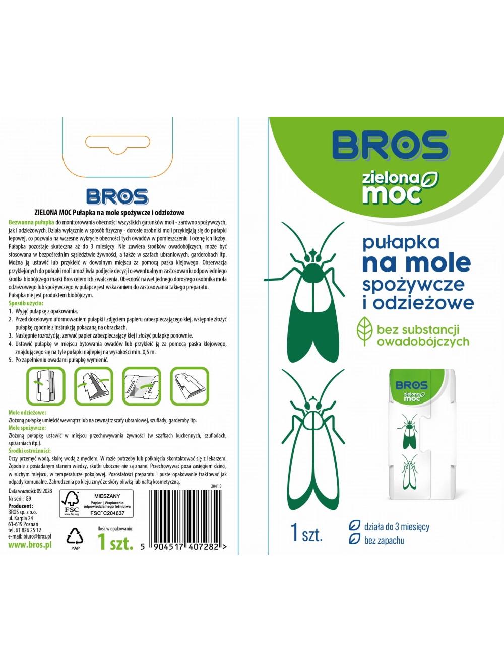 BROS – ZIELONA MOC PUŁAPKA NA MOLE SPOŻ. I ODZIEŻ.