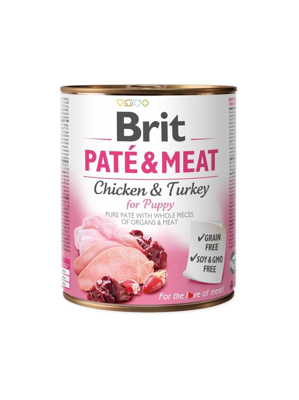BRIT PATÉ&MEAT CHICKEN&TURKEY FOR PUPPY 6x800g
