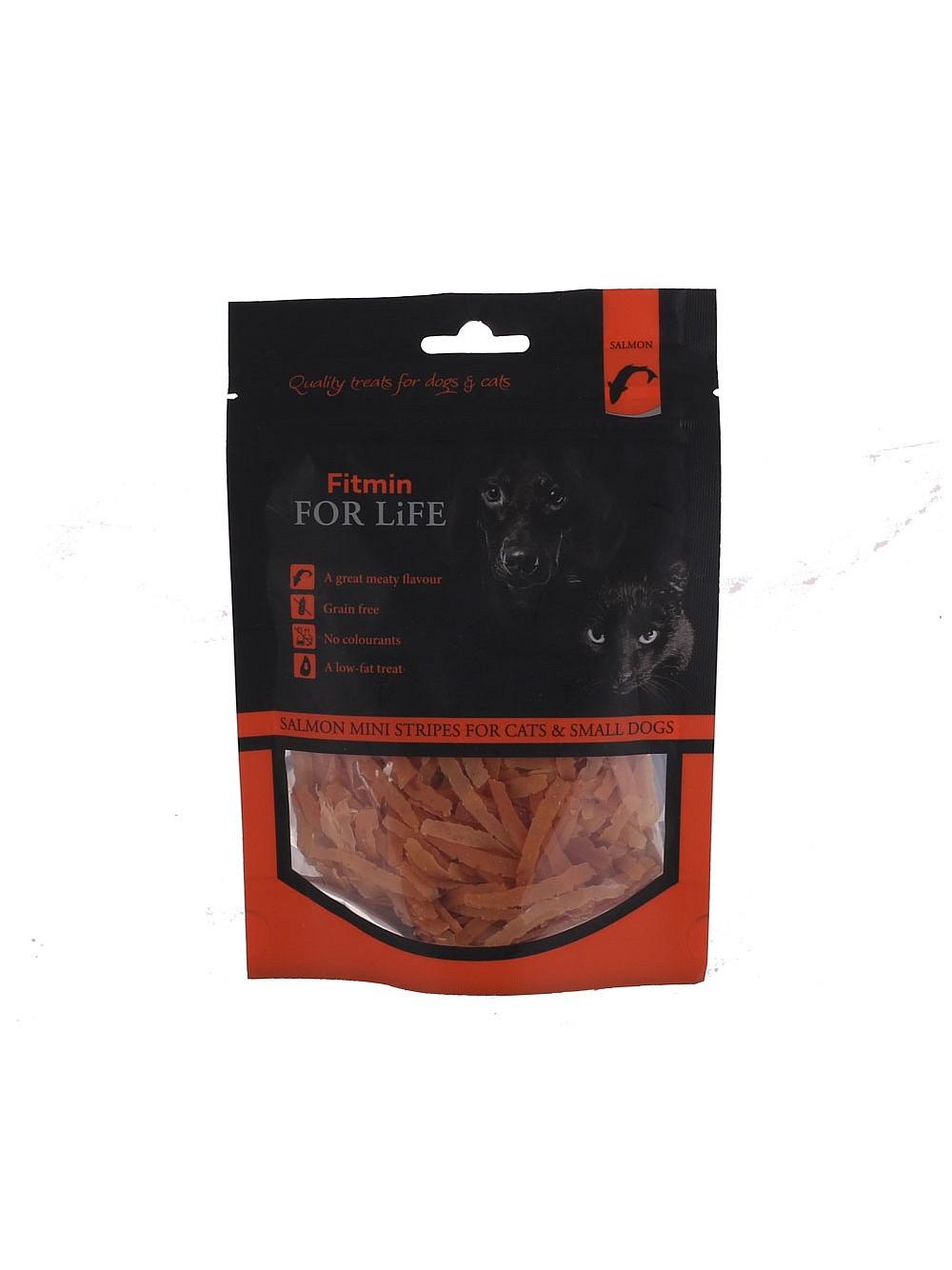 FITMIN DOG&CAT TREAT SALMON mini stripes 70g