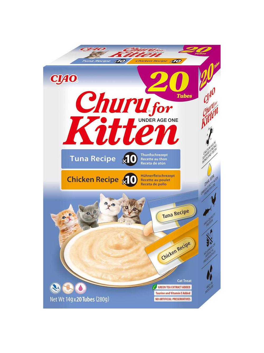 INABA  Churu dla kociąt - mix z kurczakiem i tuńczykiem 20x14g