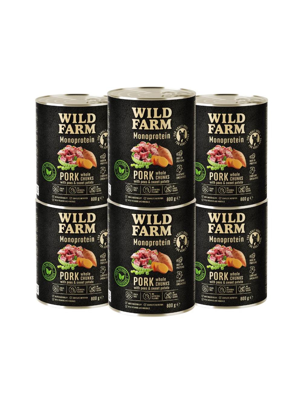 WILD FARM Monoprotein Pork 6x800g hipoalergiczna karma dla psa