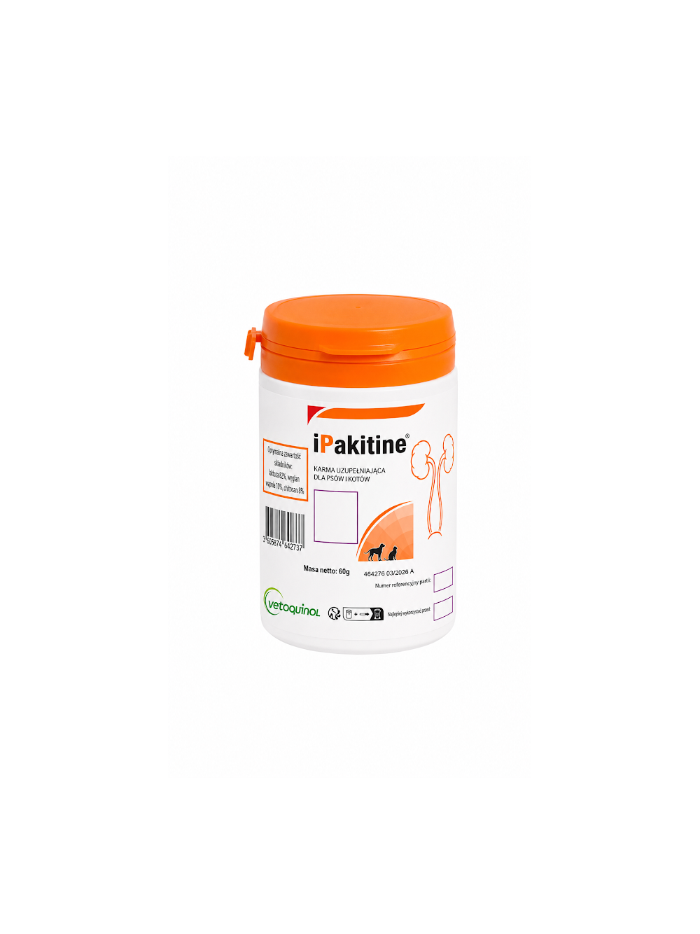 VETOQUINOL Ipakitine 60g Dla Kotów I Psów Dla Poprawy Funkcjonowania Nerek