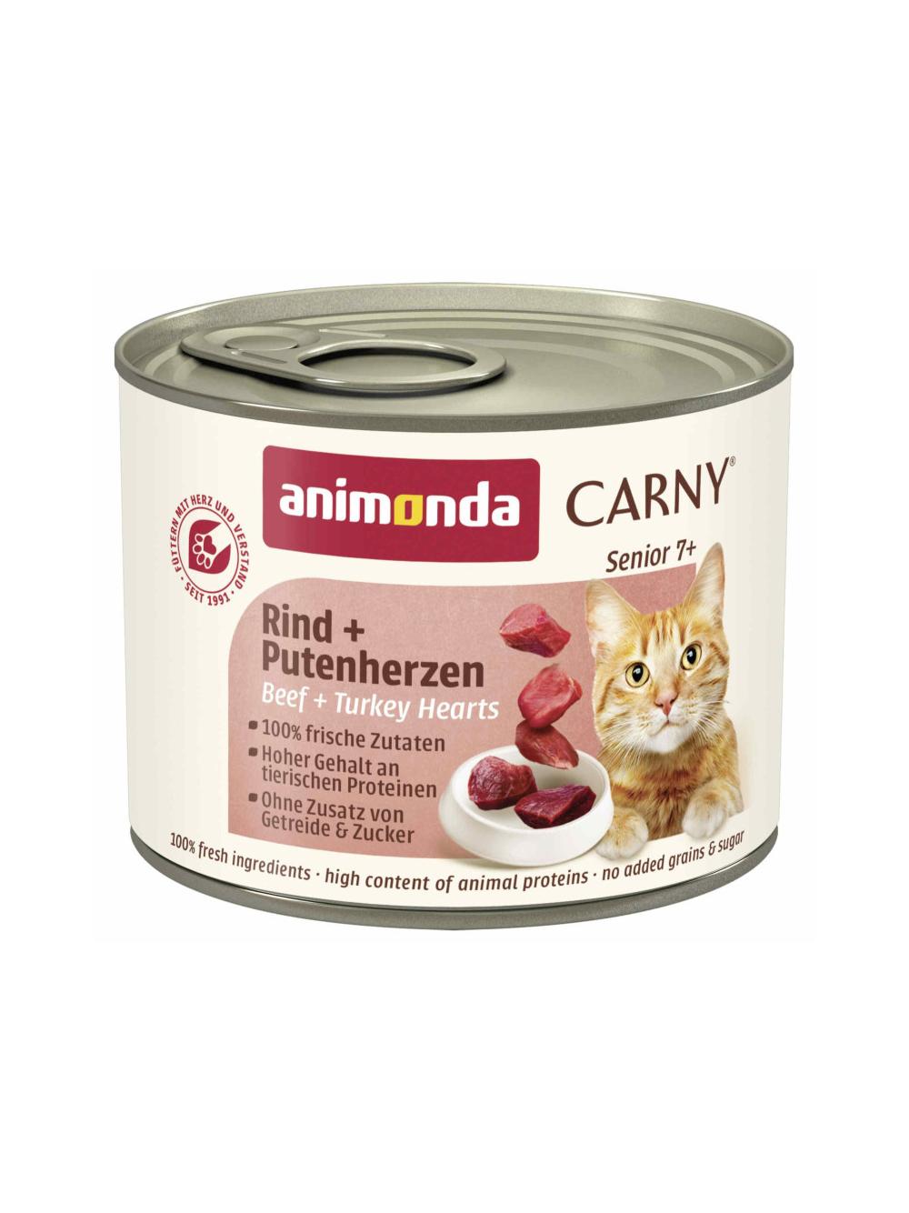ANIMONDA Cat Carny Senior smak: wołowina i serca indyka 200g