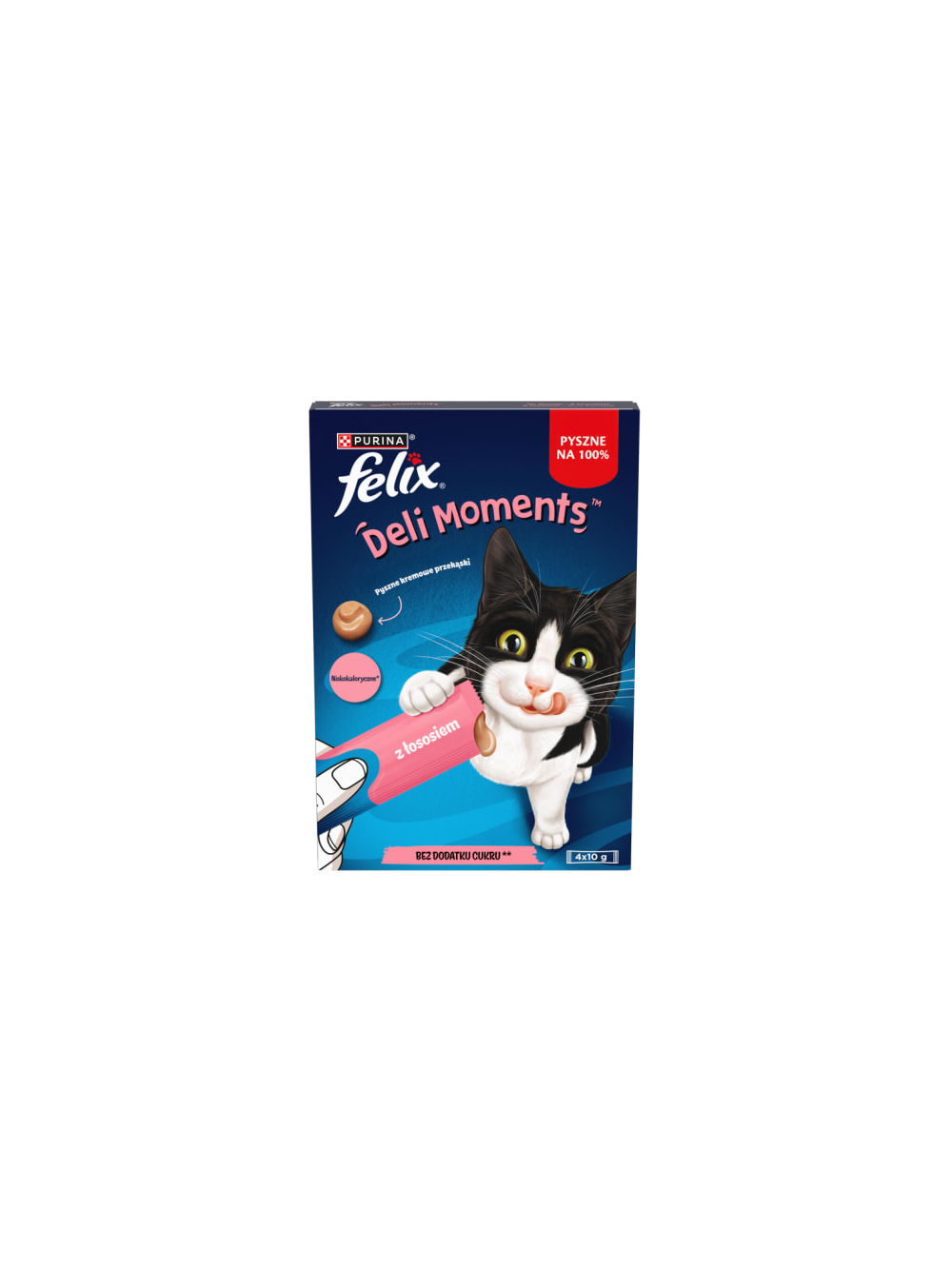 Felix Deli Moments Kremowe przekąski dla kotów z łososiem 4x(4x10g)