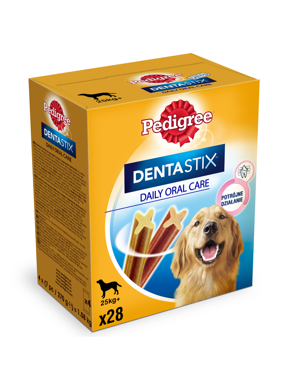 PEDIGREE DentaStix (duże rasy) przysmak dentystyczny dla psów 28 szt. - 4x270g