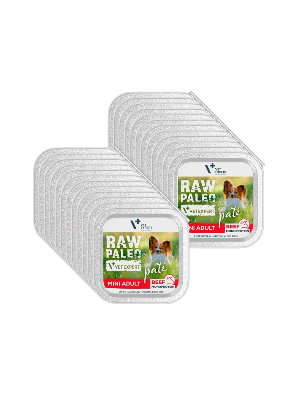 Vetexpert Raw Paleo Pate Mini Adult Beef 24x150g - wołowina tacka