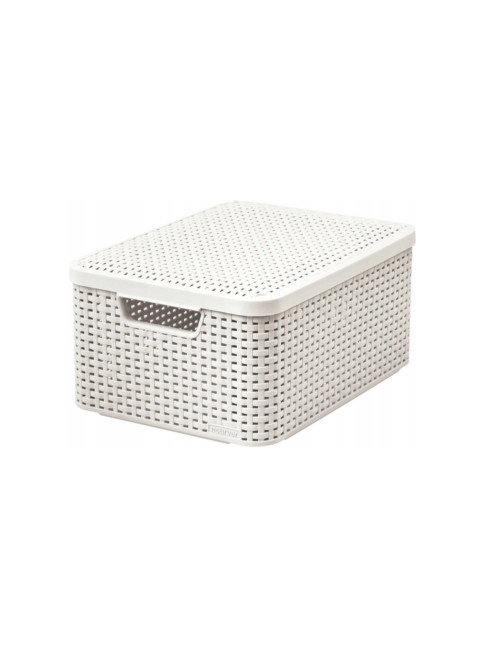 Curver Koszyk z pokrywą Rattan Style M kremowy