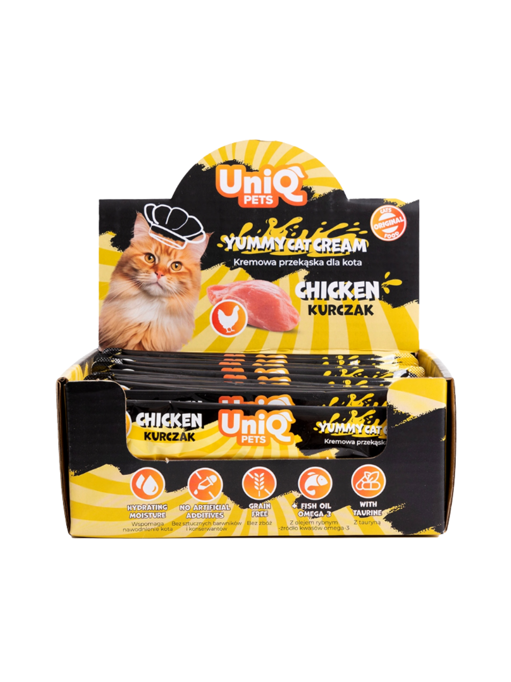 UNIQ PETS PURRCREAM pyszny sosik dla kota z kurczakiem 50x15g