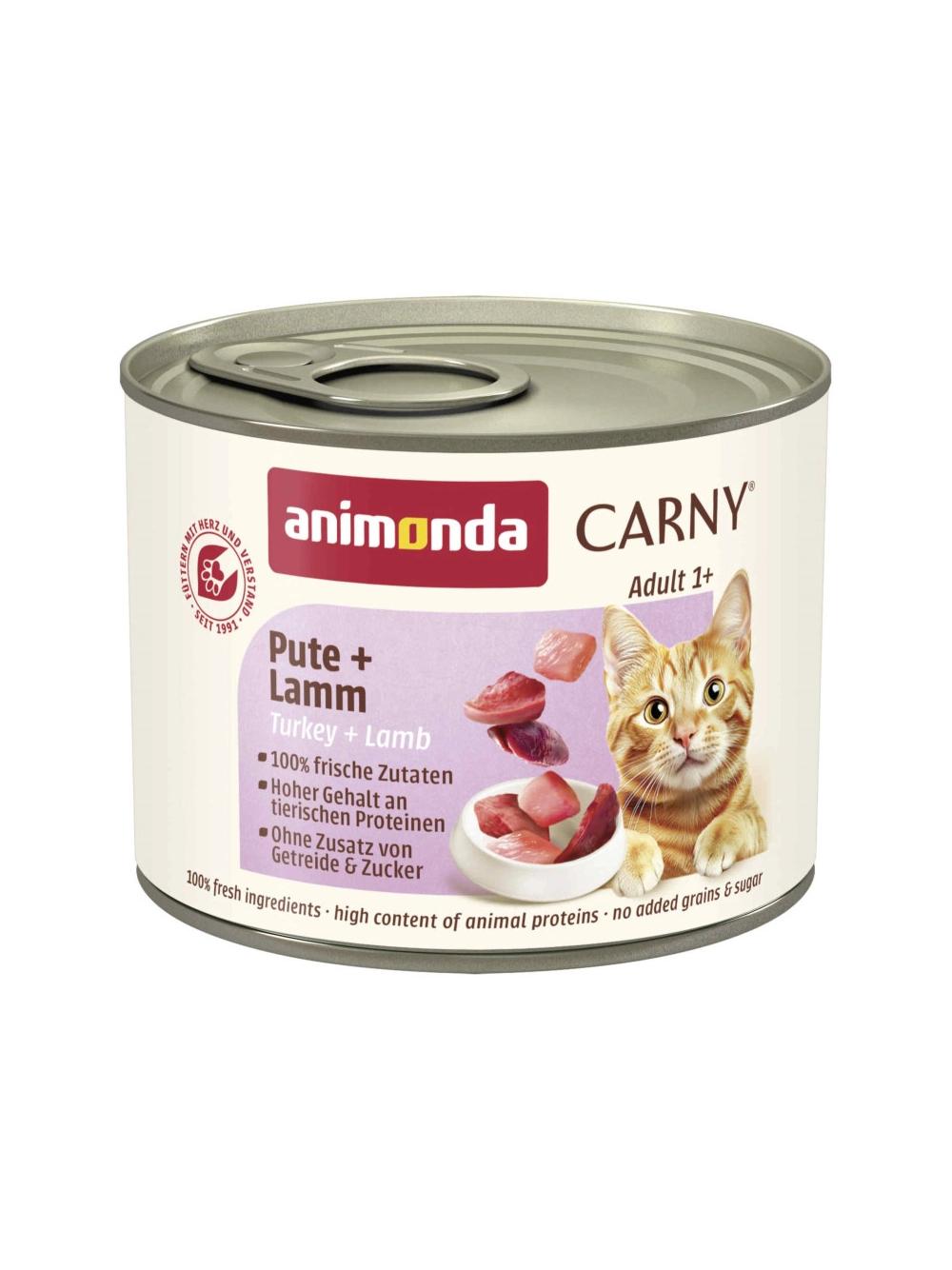 ANIMONDA Cat Carny Adult smak: indyk, jagnięcina 12x200g